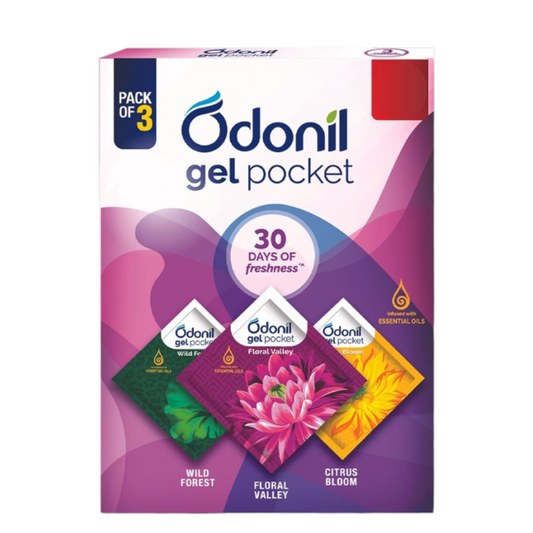 ODONIL Gel Pocket Mix Air Freshener – 30g (Pack of 3*10g)
