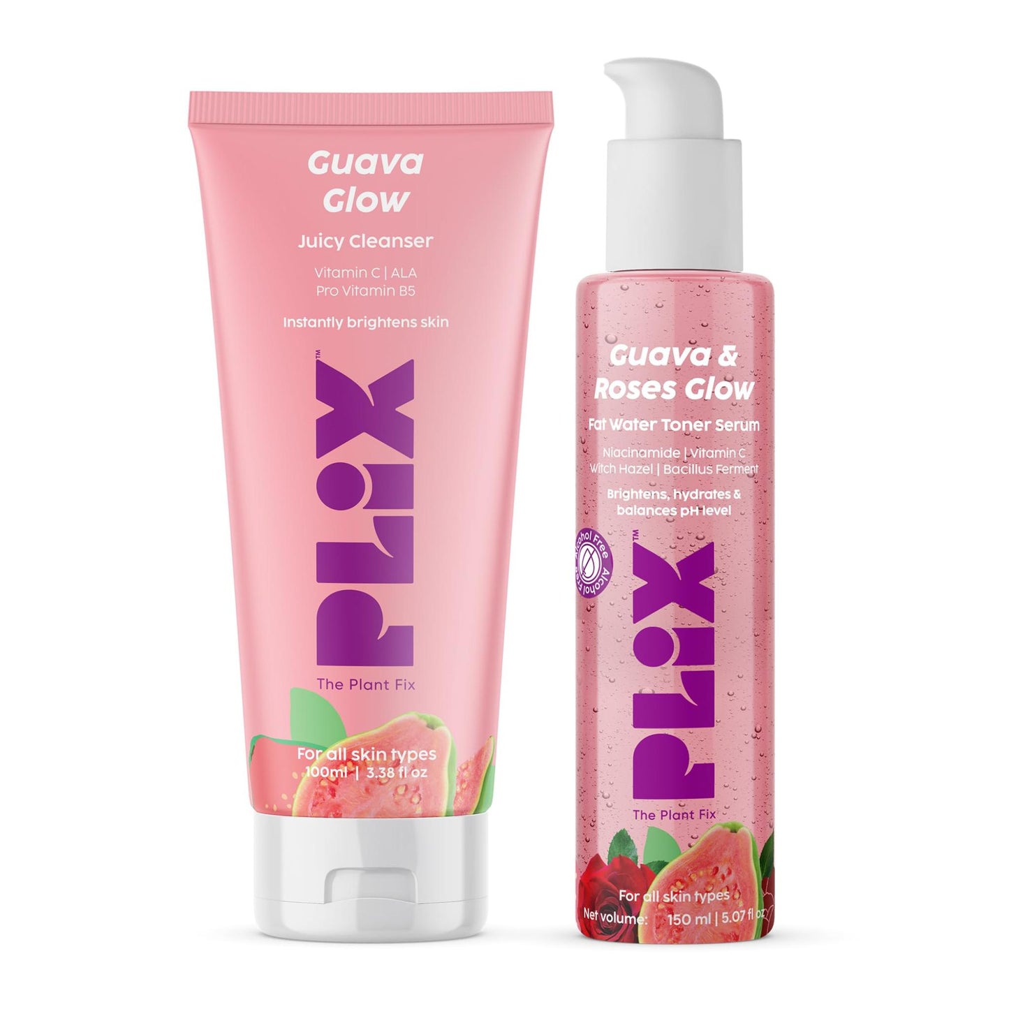 PLIX GUAVA GLOW REGIME FACE MINI SERUM SERUM & CLEANSER